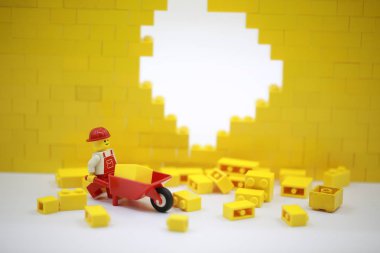Hong Kong/Çin, 25 Mayıs 2018: Birleştirin Hong Kong.Legos farklı kümesinden Danimarka Lego Group tarafından üretilen plastik inşaat oyuncak popüler bir çizgi vardır, stüdyo çekim Lego halkı