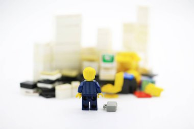 Hong Kong/Çin, 5 Temmuz 2018: Birleştirin Hong Kong.Legos farklı kümesinden Danimarka Lego Group tarafından üretilen plastik inşaat oyuncak popüler bir çizgi vardır, stüdyo çekim Lego halkı