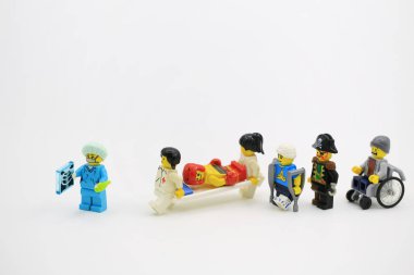 Hong Kong/Çin, 5 Temmuz 2018: Birleştirin Hong Kong.Legos farklı kümesinden Danimarka Lego Group tarafından üretilen plastik inşaat oyuncak popüler bir çizgi vardır, stüdyo çekim Lego halkı
