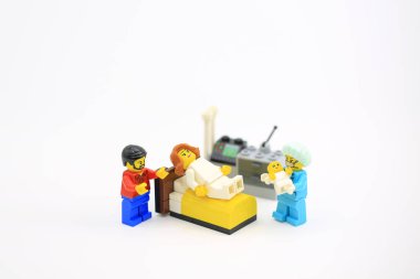 Hong Kong/Çin, 5 Temmuz 2018: Birleştirin Hong Kong.Legos farklı kümesinden Danimarka Lego Group tarafından üretilen plastik inşaat oyuncak popüler bir çizgi vardır, stüdyo çekim Lego halkı