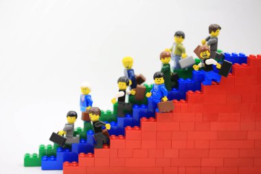 Hong Kong/Çin, 5 Temmuz 2018: Birleştirin Hong Kong.Legos farklı kümesinden Danimarka Lego Group tarafından üretilen plastik inşaat oyuncak popüler bir çizgi vardır, stüdyo çekim Lego halkı
