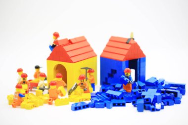 Hong Kong/Çin, 5 Temmuz 2018: Birleştirin Hong Kong.Legos farklı kümesinden Danimarka Lego Group tarafından üretilen plastik inşaat oyuncak popüler bir çizgi vardır, stüdyo çekim Lego halkı