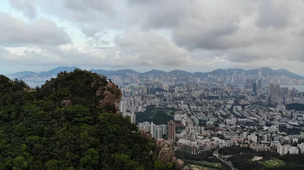 Lion Rock Hong Kong Citycscape — Stock fotografie