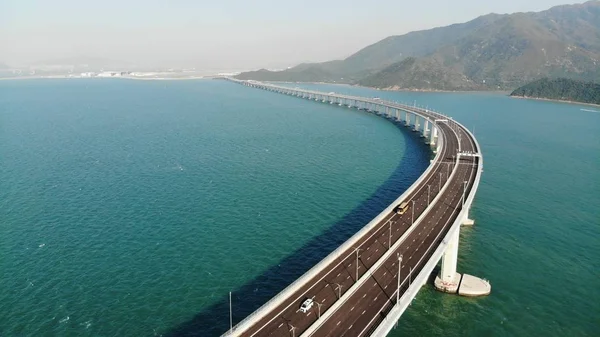 Hong Kong Zhuhai Macau Most Vnější Pohled Drony — Stock fotografie