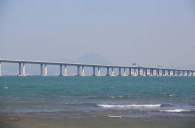 Hong Kong-Zhuhai-Macau köprü dış görünümü ve drone görüntüleyin