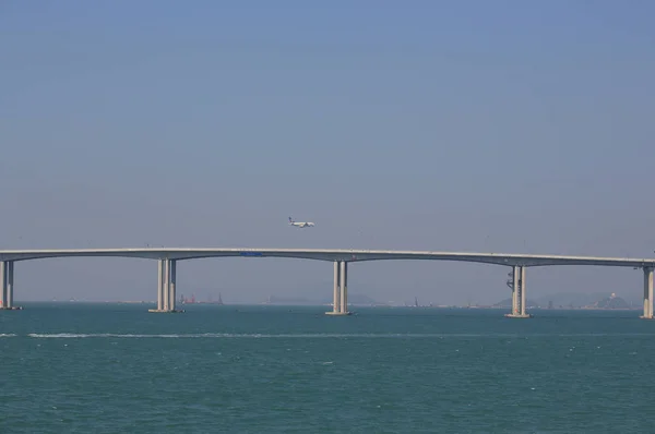 Hong Kong Zhuhai Macau Ponte Vista Esterna Drone Vista — Foto Stock