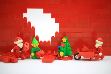 Hong Kong/Çin, 1 Kasım 2018: Birleştirin Hong Kong.Legos farklı kümesinden Danimarka Lego Group tarafından üretilen plastik inşaat oyuncak popüler bir çizgi vardır, stüdyo çekim Lego halkı