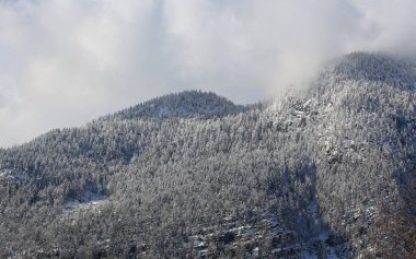 Hallstatt, Avusturya 'daki gölün yansıması.