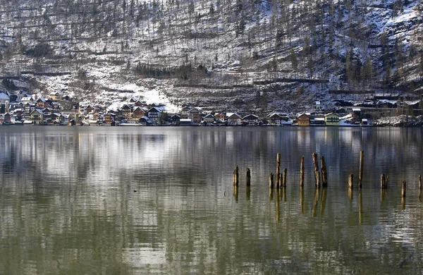 Réflexion Sur Lac Dans Hallstatt Austria — Photo