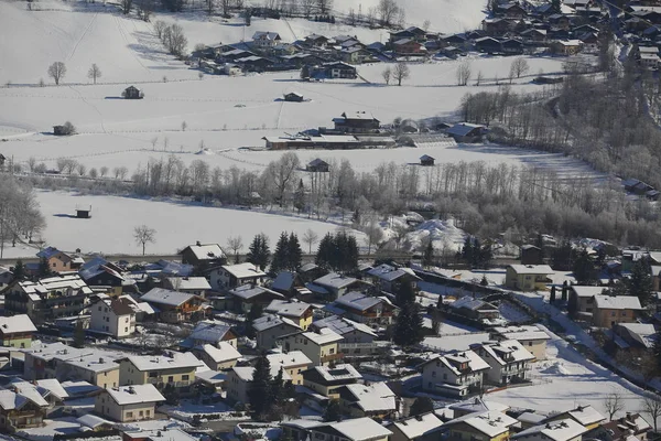 Austrien Skidort Nära Snöberget — Stockfoto