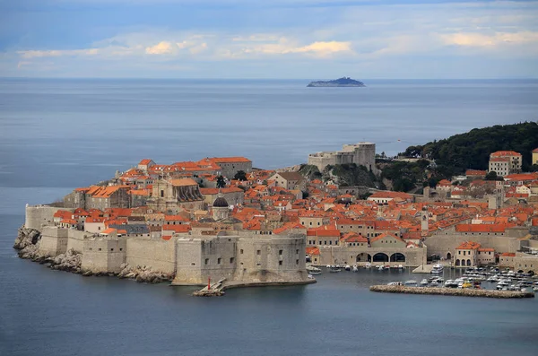 Dubrovnik Stadsbeeld Drone Oogpunt — Stockfoto