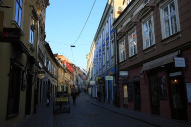 Zagreb, Croatia;  10 February 2019: the view of radiceva street in Zagreb. The famous street in Zagreb