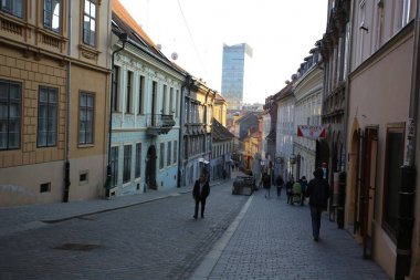 Zagreb, Croatia;  10 February 2019: the view of radiceva street in Zagreb. The famous street in Zagreb