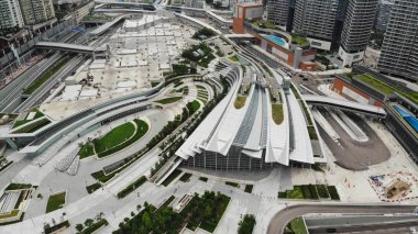 Batı Kowloon İstasyonu dış tarafı, yüksek hızlı demiryolu Hong Kong 'dan Shenzhen' e, Guangzhoushenzhenhong Kong Ekspres Demiryolu Link