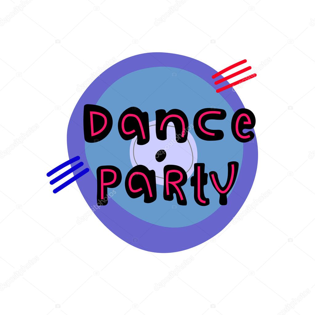 Dance event flyer, banner, invitation. Hand drawn vector template. Flat cartoon style. Isolated design element