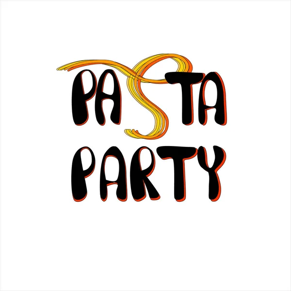 Pasta Partisi el çizilmiş logo. Beyaz izole — Stok Vektör