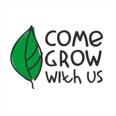 Gel bizimle büyü. İşe alım ilanı için afiş. İşe alım, takım oluşturma ve kişisel büyüme kavramı