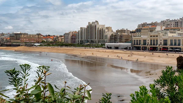 Oceano Delle Onde Della Spiaggia Biarritz — Foto Stock