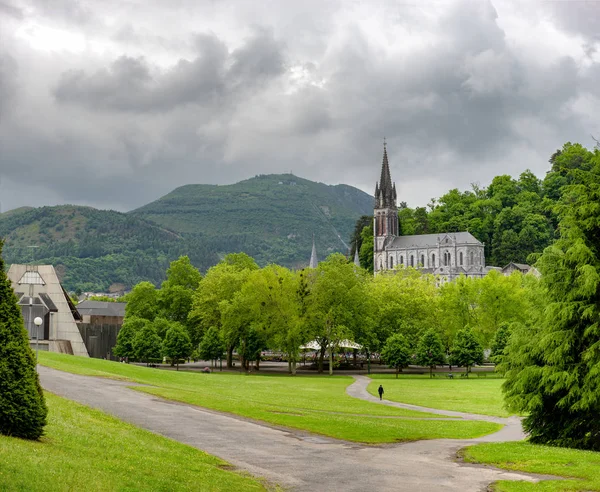 Una Vista Basílica Lourdes Francia — Foto de Stock