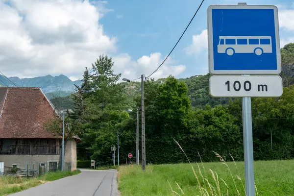 Skylt Som Visar Busshållplats Frankrike — Stockfoto