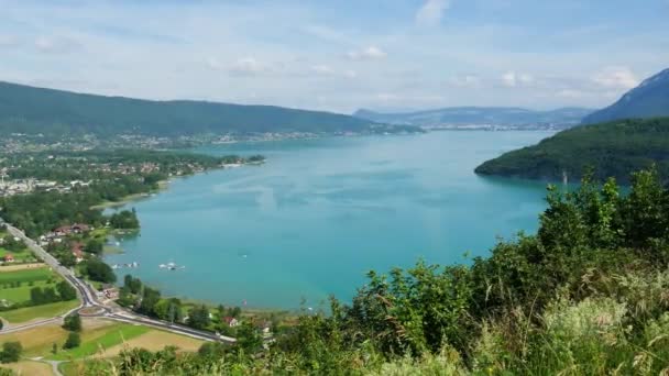 View Annecy Lake French Alps — Stock Video