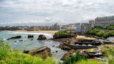 Biarritz Beach Atlantik Okyanusu, Fransa tarafından bir görünüm