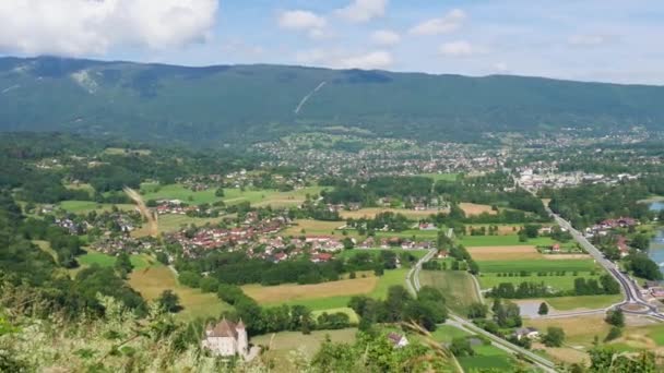 Blick Auf Den Annecy Lake Den Französischen Alpen — Stockvideo