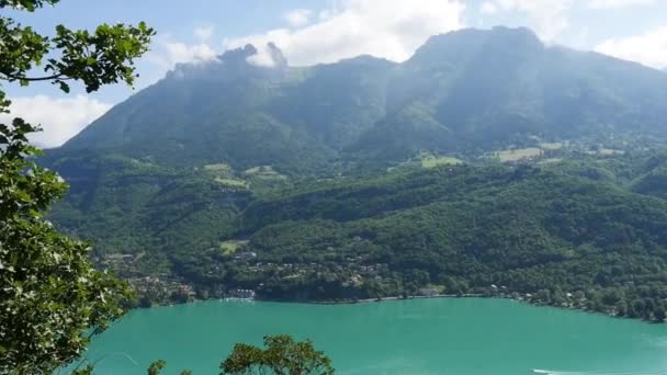 Vista Sul Lago Annecy Nelle Alpi Francesi — Video Stock