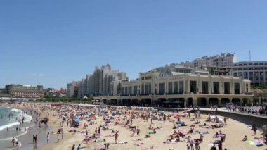 Biarritz, Fransa - 15 Temmuz 2018 Panoraması Biarritz beach city, Fransa