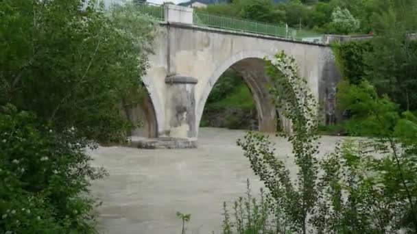 Vue Sur Fleuve Inondé Drôme France — Video