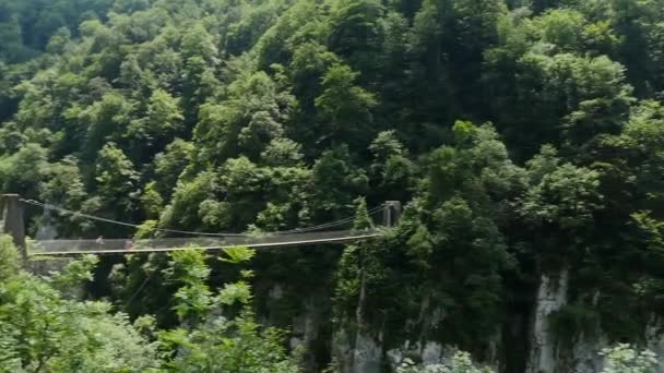Мост Подвески Holtzarte Аквитания Франция — стоковое видео