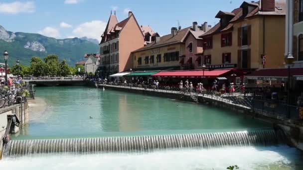 Annecy Frankrike Juli 2018 Utsikt Över Den Gamla Staden Annecy — Stockvideo
