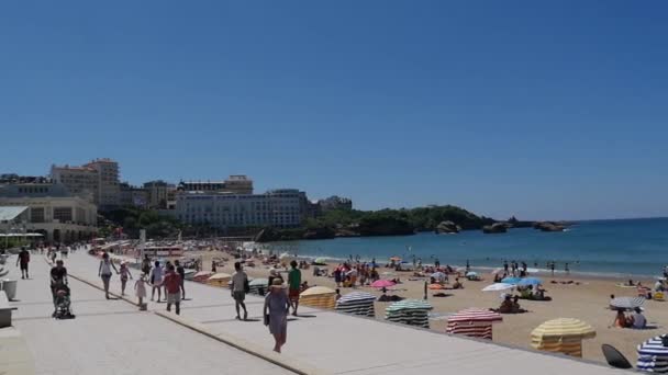 Biarritz Francie Července 2018 Panorama Města Pláži Biarritz Francie — Stock video