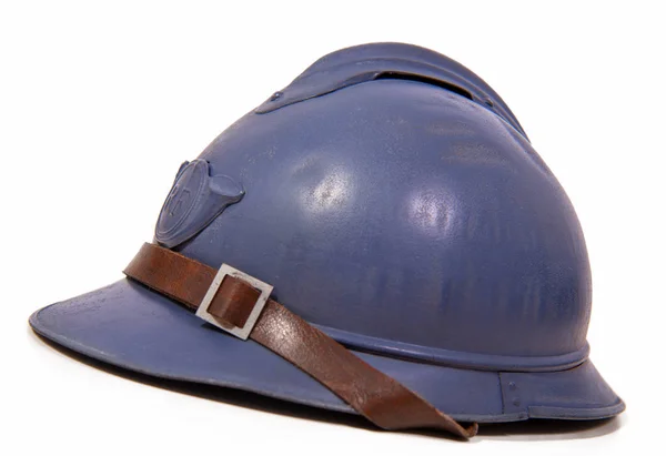 French Military Helmet First World War White Background — Stock Photo, Image