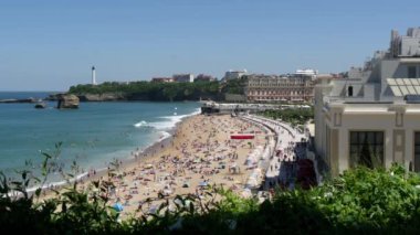 Biarritz, Fransa - 15 Temmuz 2018 Panoraması Biarritz beach city, Fransa