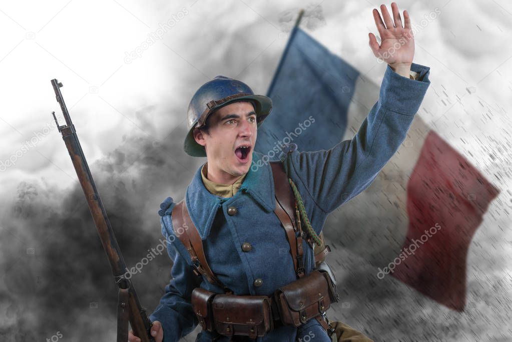 a French soldier 1914 1918 attack, November 11th