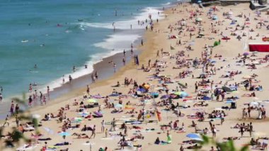 Biarritz, Fransa - 15 Temmuz 2018 Panoraması Biarritz beach city, Fransa