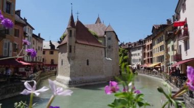 Annecy, Fransa - 15 Temmuz 2018 görünümü Annecy eski şehir - Fransa