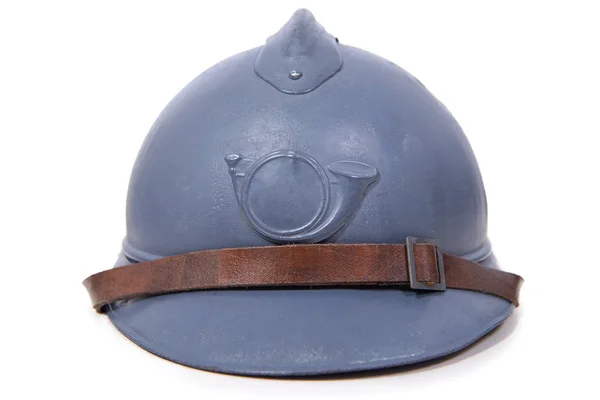 Casco Militar Francés Primera Guerra Mundial Sobre Fondo Blanco —  Fotos de Stock