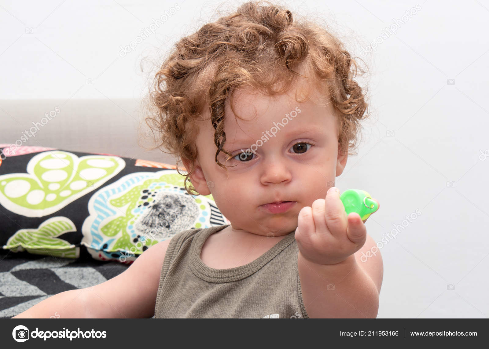 Portrait Little Boy Curly Hair Stock Photo C Philipimage 211953166