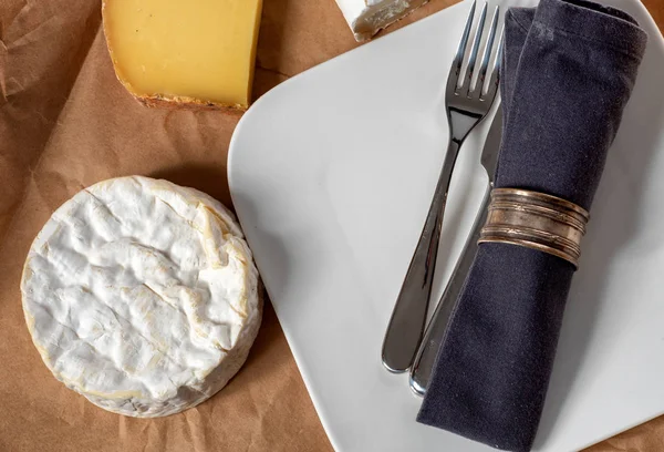 Ein Camembert Käse Traditionelle Normandie Französisch Milchprodukte — Stockfoto