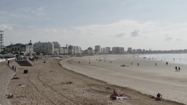 Panorama Pláže Les Sables Olonne Francii — Stock video