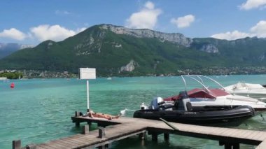 Annecy, Fransa - 20 Eylül 2018 lake Annecy yolcu gemisi, Fransa ile