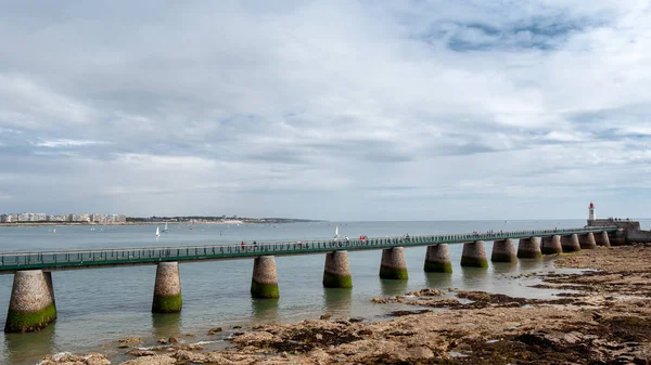 View Jetty Lighthouse Les Sables Olonne France — Stock Photo, Image