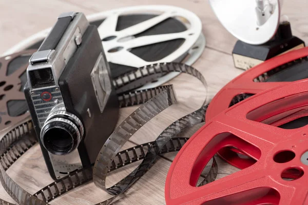 Old Movie Camera 16Mm Reels Films — Stock Photo, Image