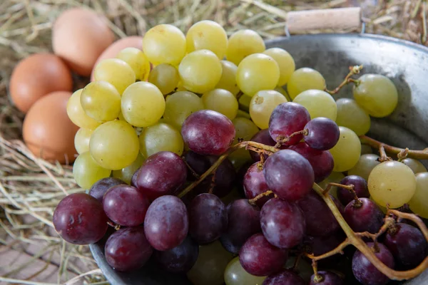 Dos Racimos Uvas Rojas Blancas — Foto de Stock