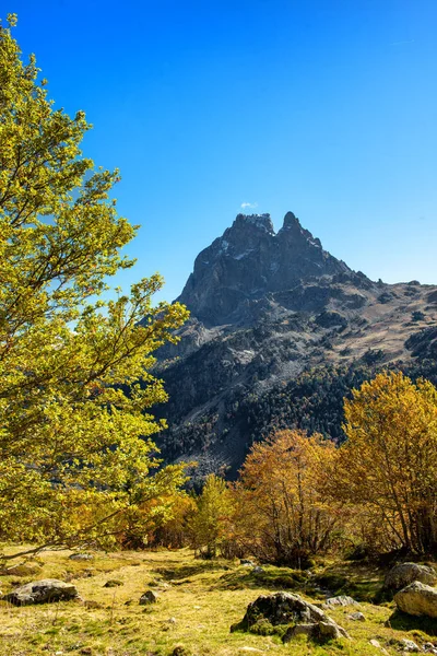 Zobrazení Pic Midi Ossau Podzim Francie Pyreneje — Stock fotografie