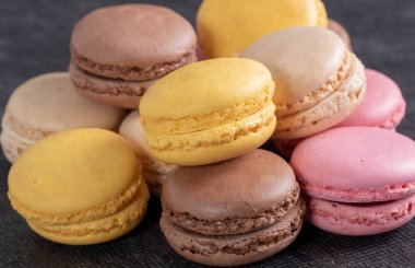 çok renkli Fransızca macaroons yakın çekim