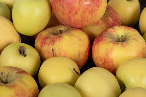 Красиві Червоні Жовті Органічні Яблука — стокове фото