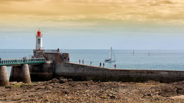 View Jetty Lighthouse Les Sables Olonne France — Stock Photo, Image